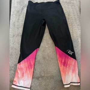 Fox Black and Pink Capri Leggings